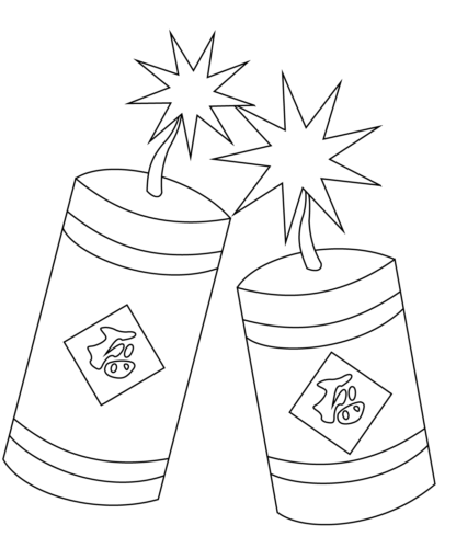 Chinese New Year Firecrackers Coloring Page