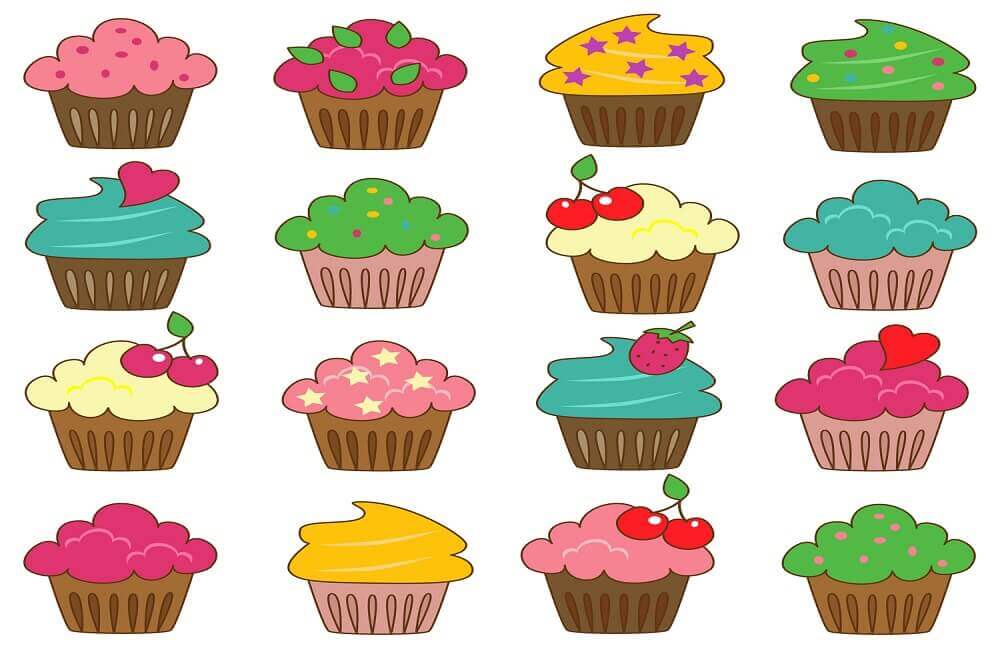 Cupcake coloring pages