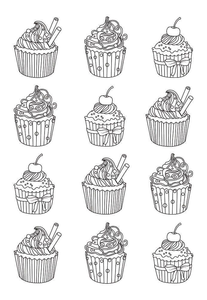 35 Free Cupcake Coloring Pages Printable