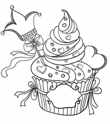 Cupcakes Colouring Pages
