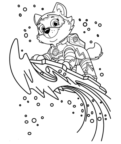 Everest Paw Patrol Mighty Pups Colouring Page