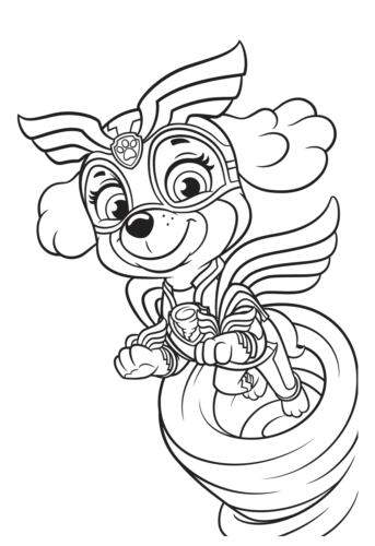 Mighty Pups Coloring Pages Skye