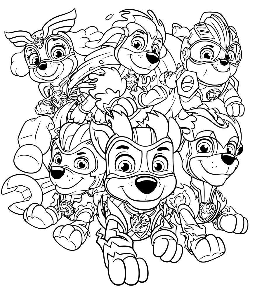 Mighty Pups Coloring Pages