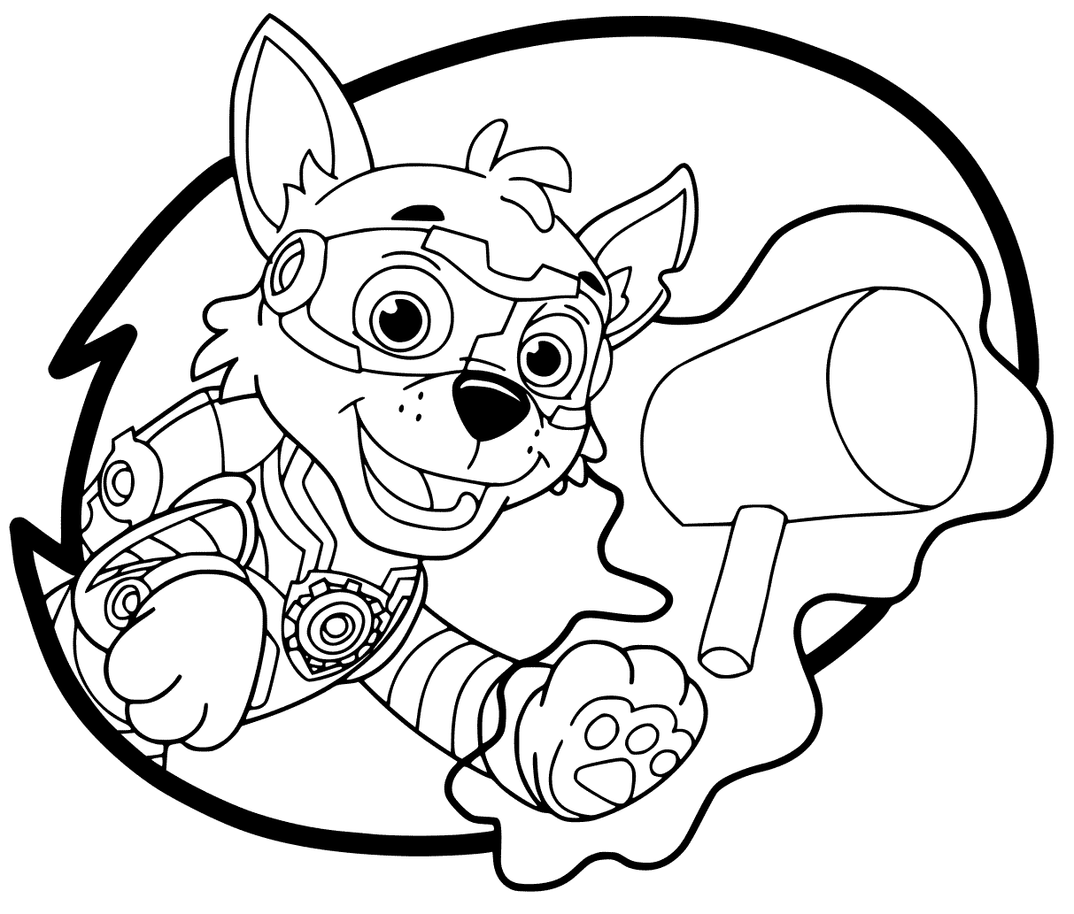 Mighty Pups Coloring Sheets Rocky