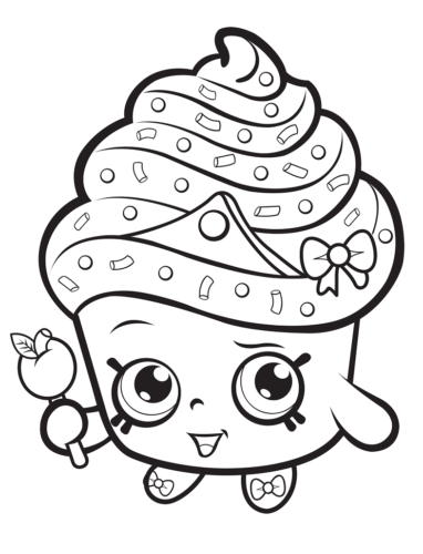 Shopkins Cupcake Coloring Page