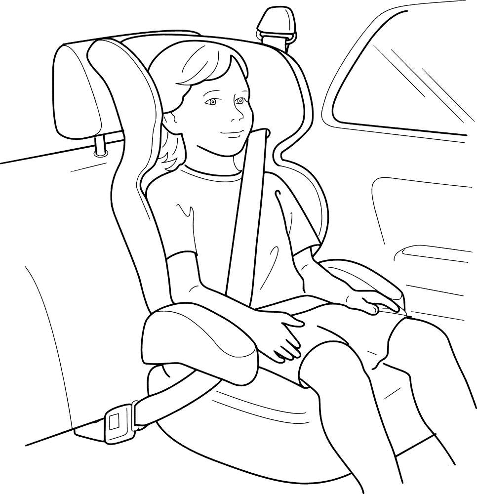 Car Safety Coloring Page