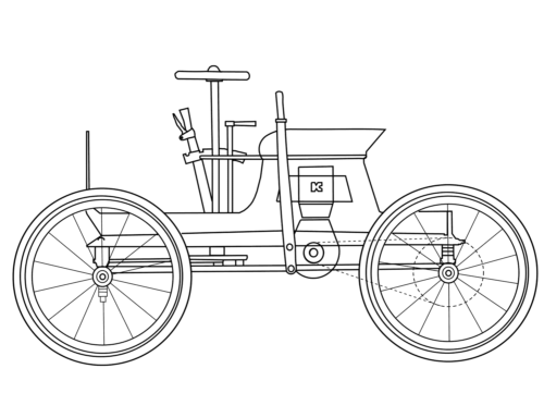 Charles B. King 1893 First Car Design