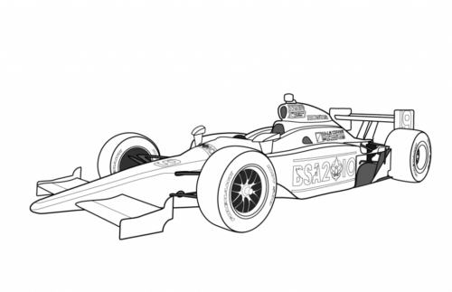 Formula One Race Car Coloring Page