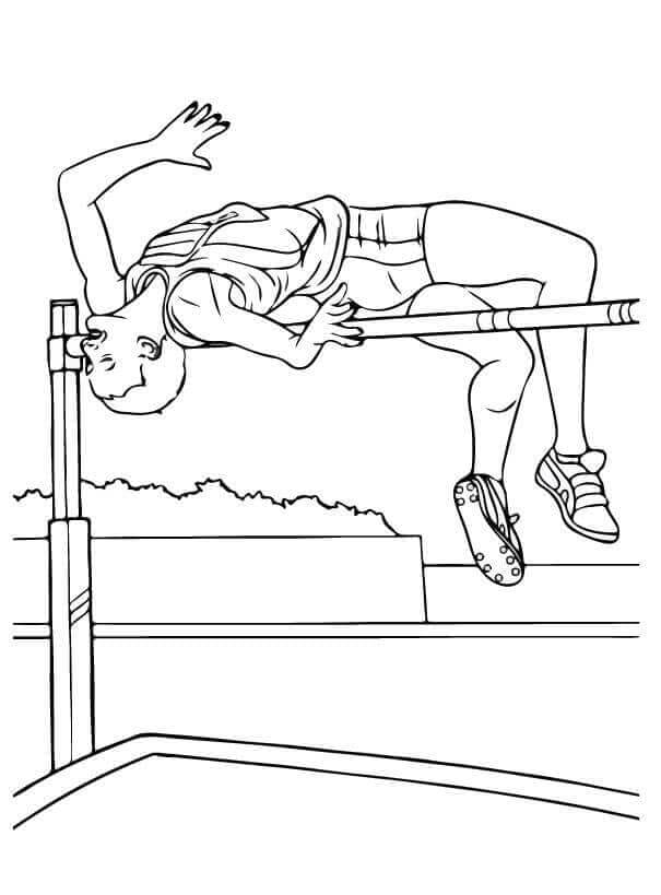 High Jump Olympic Coloring Page