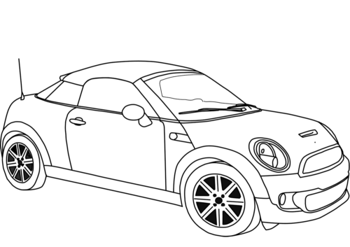 Mini Cooper Coupe coloring page