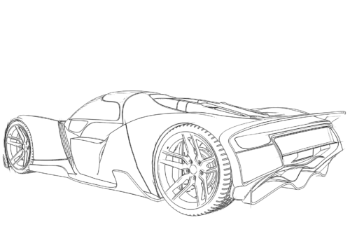 Sports car coloring page