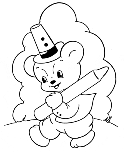 Teddy Bear With A Huge Crayon