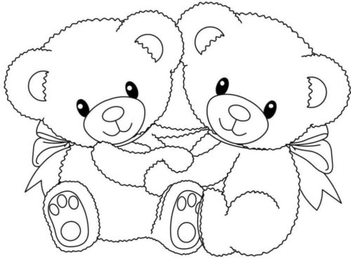 Valentines Day Teddy Bear Coloring Page