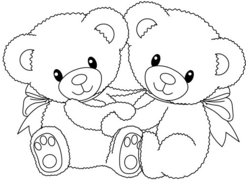 teddy bear valentines day coloring pages