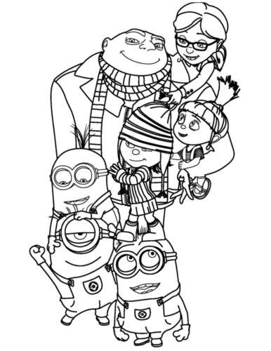 Minions With Gru And Family