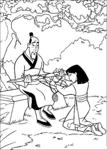 Mulan And Fa Zhou coloring page