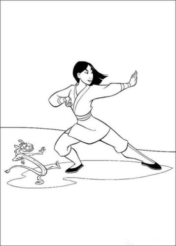 Mulan Practicing Kung Fu