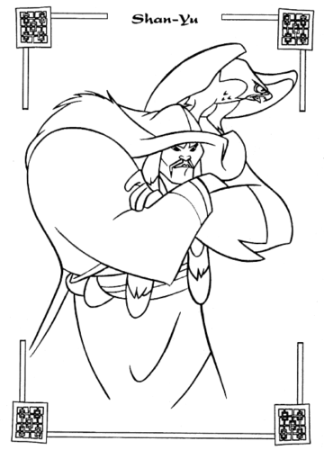 Shan Yu From Mulan Coloring Page Shan Yu From Mulan Coloring Page