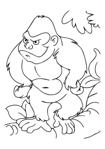 Angry Gorilla Coloring Page