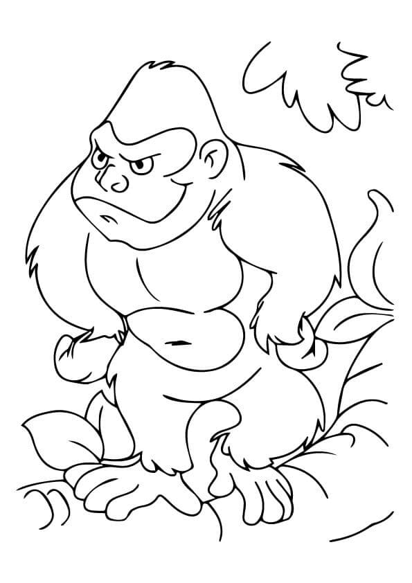 Angry Gorilla Coloring Page