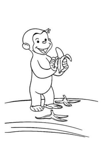 Curious George Coloring Page