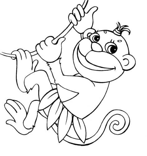 Monkey Coloring Pages Printable