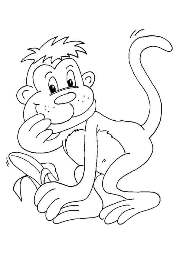Monkey Colouring Page