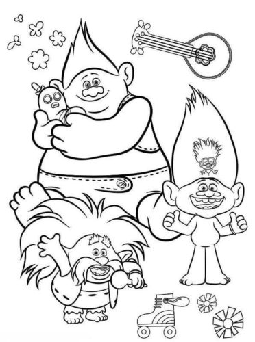 Biggie Trolls 2 Coloring Page