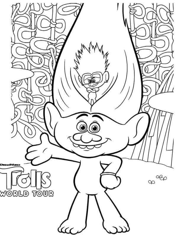 Trolls 2 Coloring Pages Guy Diamond and Tiny Diamond