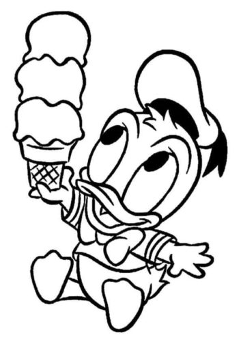 Baby Donald Enjoying Ice Cream