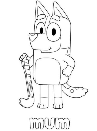 Bluey Mum Coloring Page