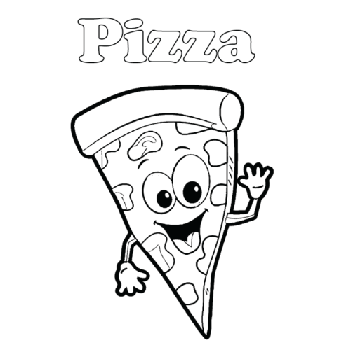 Cartoon Pizza Coloring Page