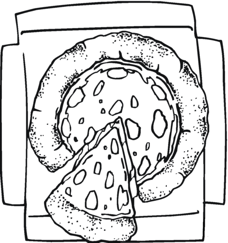 Cheese Pizza Coloring Page