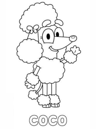 Coco From Bluey Coloring Sheet