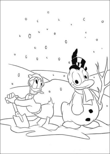 Donald Duck Snowman