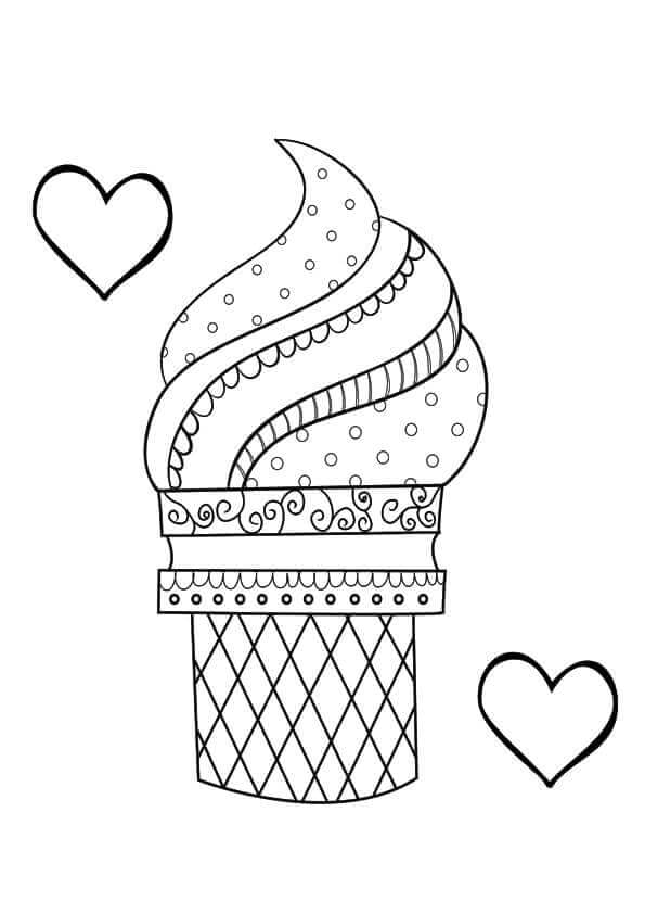 Ice Cream Coloring Page For Teens