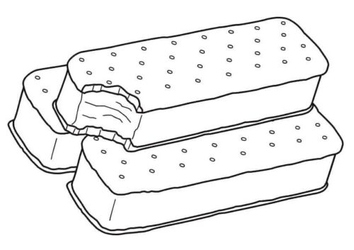 Ice Cream Sandwich Coloring Page