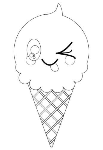 Kawaii Ice Cream Coloring Page Kawaii Ice Cream Coloring Page