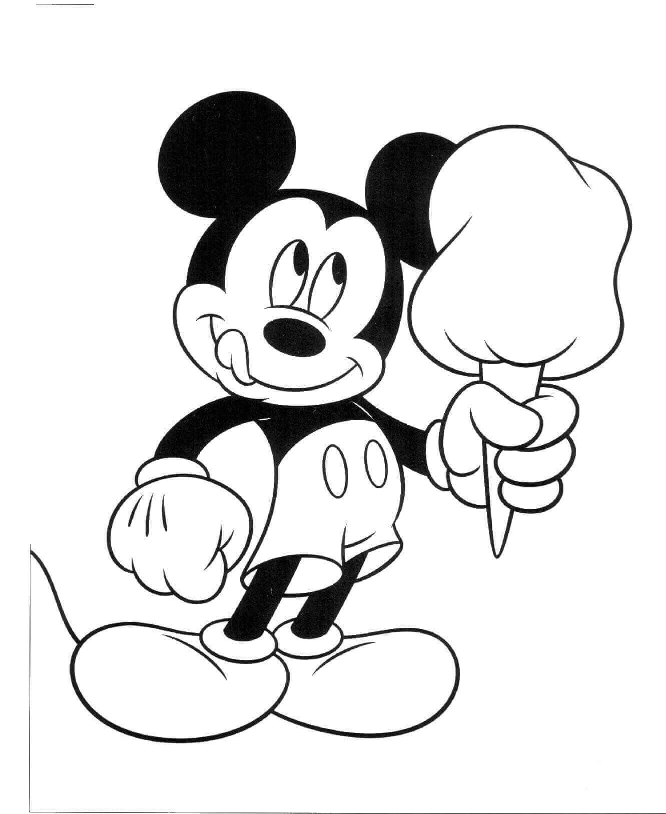 Mickey Mouse Enjoying Ice Cream