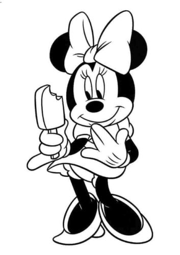 Minnie Mouse Enjoying Popsicle Minnie Mouse Enjoying Popsicle