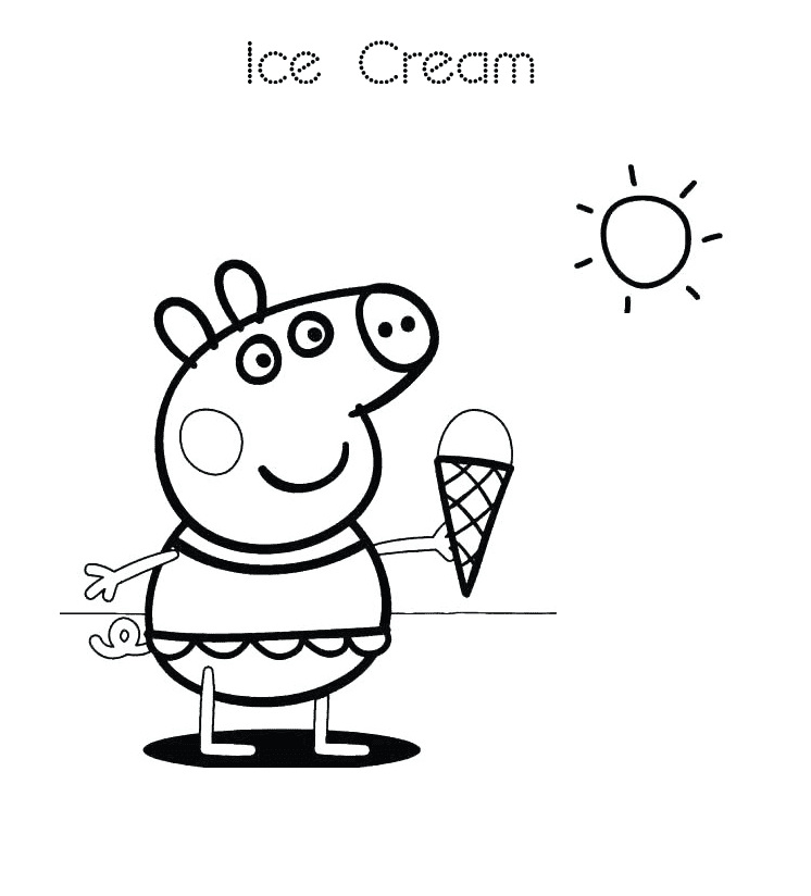 Peppa Pig Enjoying Ice Cream