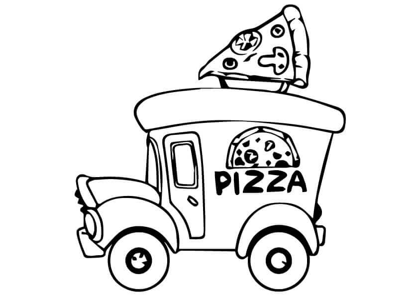 Pizza Truck Coloring Page