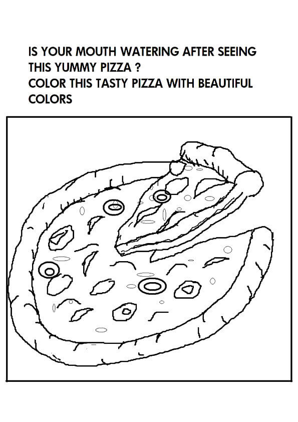 Realistic Pizza Coloring Page