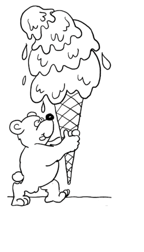 Teddy Bear With A Huge Ice Cream