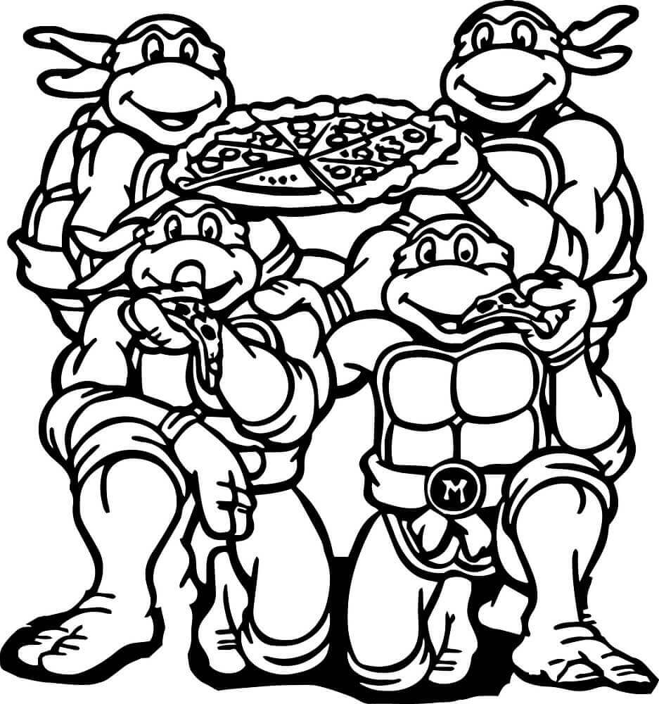 Teenage Mutant Ninja Turtles Having Their Favorite Food