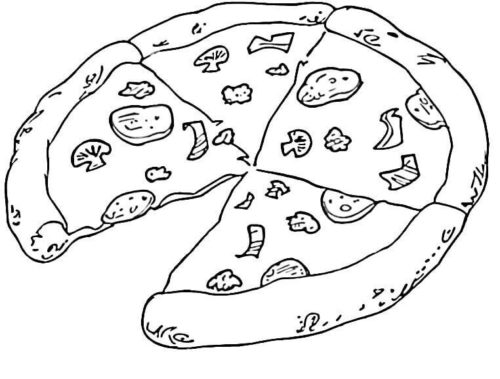 Vegetable Pizza Coloring Page