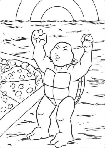 Baby Ninja Turtle Coloring Page