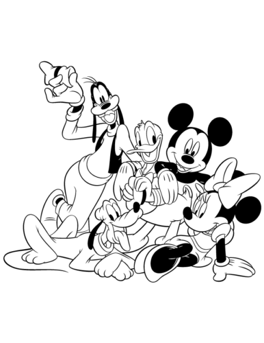 Goofy And Friends Coloring Page