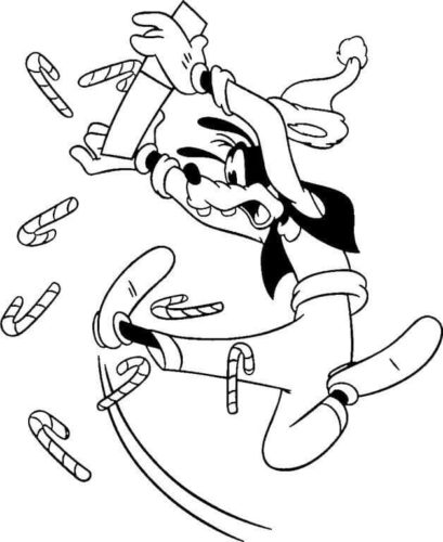 Goofy Christmas Coloring Page