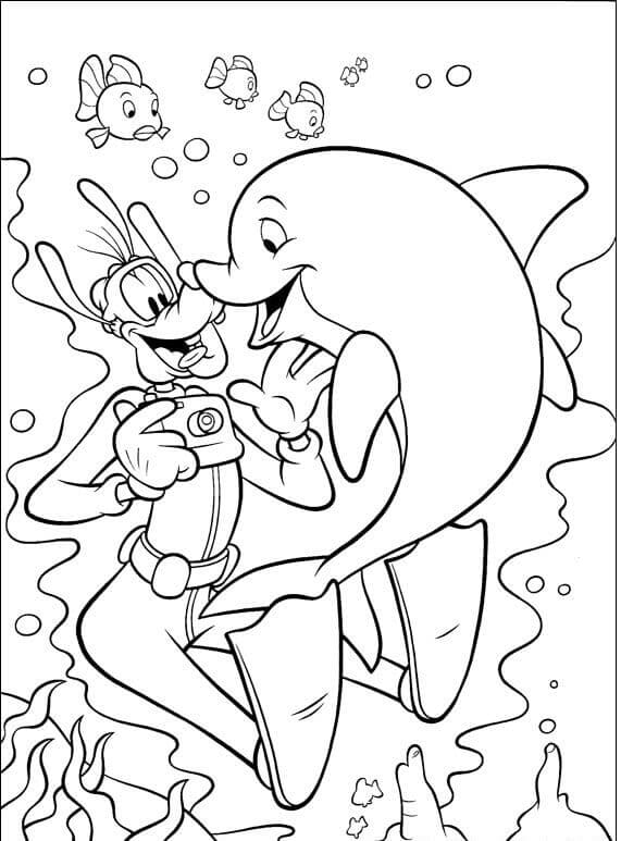 Goofy Underwater Coloring Page